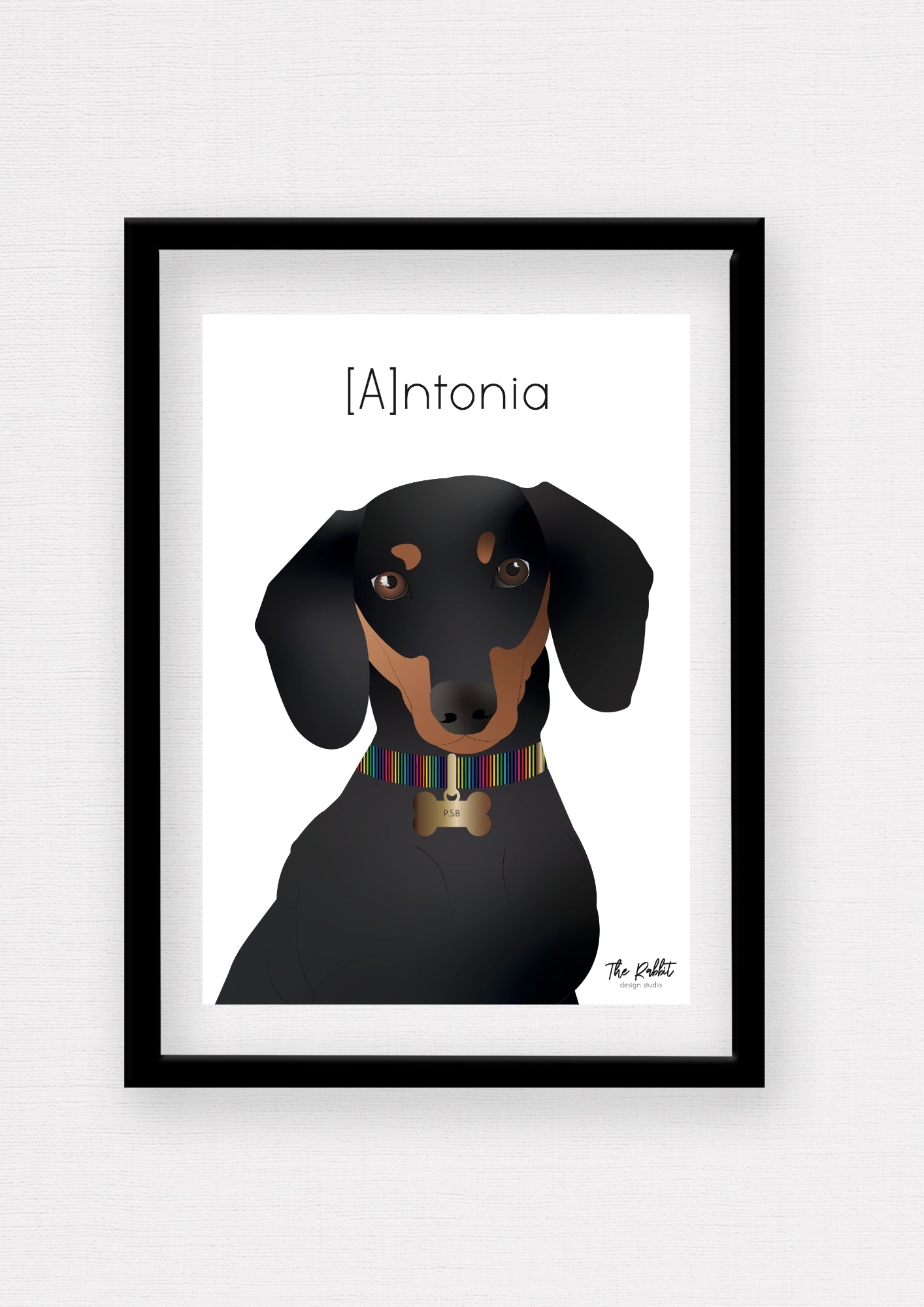 Retrato digital Mascota Personalizado Enmarcado